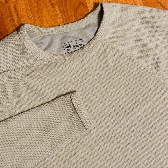 Janji Mens Small Waffleloft Long Sleeve Cozy Daily Running Layer Shirt in Dune - Picture 5 of 7